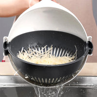 9 In 1 Multi Functional Rotate Fruit Grater Drain Basket